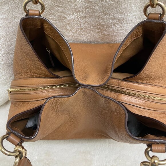 Large Coach, Hallie F80268,Shoulder Bag in Light Saddle Brown - Picture 9 of 16